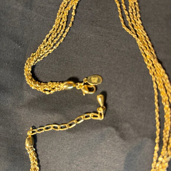 Beautiful Nolan Miller 5 Strand Twisted Gold Chain Necklace. - Picture 2 of 2